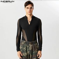 SPECIFICATIONSBrand Name: INCERUNOrigin: Mainland ChinaCN: GuangdongSleeve Length(cm): FullSexually Suggestive: NoObscene Picture: NoCollar: V-NeckMaterial: POLYESTERMaterial: SPANDEXPattern Type: PatchworkThickness: normalColor: BlackSize: S,M,L,XL,2XL,3XLType: Men Mesh Patchwork BodysuitsWholesale,Dropshipping: WelcomeFabric Material: 95%Polyester+5%SpandexChoice: yessemi_Choice: yes Sleep Dress, Bra Set, Bosnia And Herzegovina, Night Gown