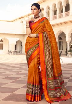 Orange brasso saree with blouse 120  Desc:  Color : Orange Fabric : Brasso Wash Care : Dry clean Sleeve Style : Half Sleeve Long Sleeves : Done only in Custom Stitch Sleeves Lining : Done only in Custom Stitch Bust Size : 32 to 42 Inches Occasion : Festival   Christmas   Diwali   Pongal   Durga Pooja   Ganesh Charturthi   Onam   Raksha Bandhan. With Express Free Shipping and Custom Stitching, Buy Indian Wedding Party Wear Saree Orange brasso saree with blouse 120 online in USA, UK and Canada fro Saree Orange, Brasso Saree, Indian Wedding Party, Patola Silk Saree, Dola Silk Saree, Crimson Color, Fancy Print, Wedding Party Wear, Print Saree