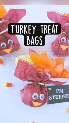 these turkey treat bags are so cute and easy to make