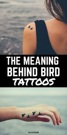 the meaning behind bird tattoos on someone's arm and wrist, with text overlay