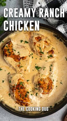 Elevate dinner with Creamy Ranch Chicken! Juicy pan-seared chicken breasts in a rich, ranch-infused sauce make this recipe a must-try. Simple ingredients, big flavor, perfect for busy weeknights or cozy weekends!