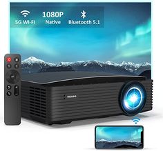 an image of a home theater projector with remote control and bluetooth s1