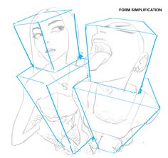 an image of some boxes with faces drawn on them and the words form simplication