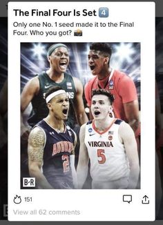 an image of the basketball team that is playing in their final four game, which was posted on twitter