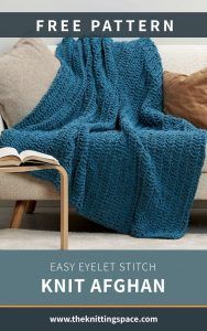 an easy knit afghan is shown with the text, free pattern for this easy to make blanket