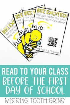 the back to school printables with text reading read to your class before the first day of school