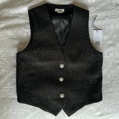 Jason Wu Pearl & Crystal Button Vest. Nwt. Button Vest, Crystal Buttons, Pearl Crystal, Jason Wu, Womens Tops, Crystals, Women Shopping, Black, Color