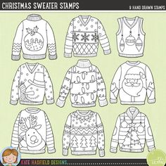 the christmas sweater stamps are available for purchase