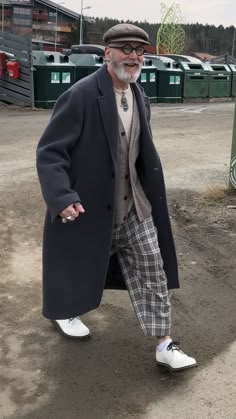 Grandpa Outfit Men, Old Man Outfit, Grandpa Fashion, Grandpa Outfit, Old Man Fashion, Long Coat Men, Man Outfit, Grandpa Style, Dad Fashion