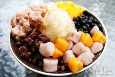 a bowl filled with lots of different types of food