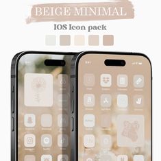 two iphones side by side with the text belge minimal and icons icon pack