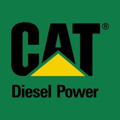 the cater diesel power logo is shown on a green background with yellow and black letters