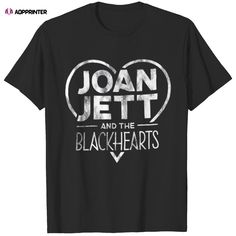 joan jet and the blackhearts t - shirt with white heart on it's chest