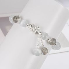 Color: Women's Opal Bracelet Style: Personality Elegant Gray Bracelet As Gift, Elegant Gray Bracelets As Gift, Elegant Gray Bracelets For Gift, Elegant Gray Bracelet For Gift, Elegant Gray Stretch Bracelet As Gift, Elegant Gray Round Bead Bracelets, Elegant Gray Round Beads Bracelets, Gray Spiritual Bracelets As Gift, Spiritual Gray Bracelets As Gifts