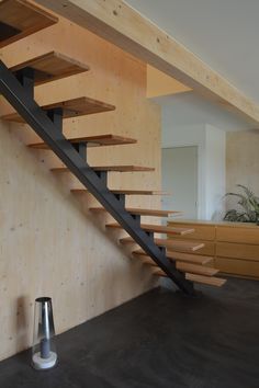 a stair case in the middle of a room