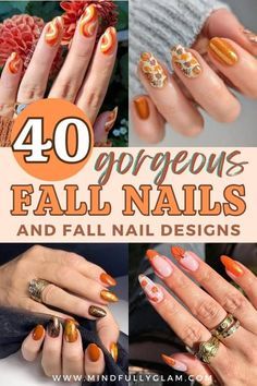 Fall Drip Nails, Light Color Nails Ideas, Sparkle Fall Nail Designs, Fall Checkered Nail Designs, Autumn Multicolor Nails, Fall Themed Nails Designs, Mustard Yellow Almond Nails, Light Orange Fall Nails, Nail Ideas With Accent Nail