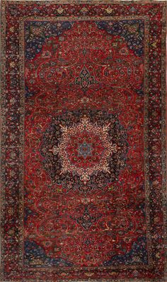 Persian, Carpet, Rug, Red, Blue