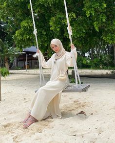 Hijab Pantai Style, Hijab Outfit Aesthetic, Hijabi Fashion Summer