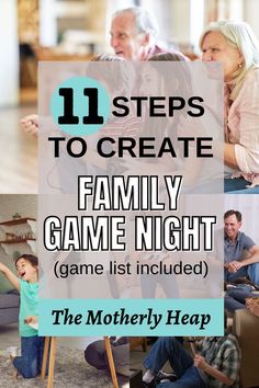 family game night with the text 11 steps to create