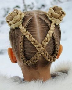 Cornrows Updo, Gymnastics Hair, Girl Hair Dos, Braided Bun Hairstyles, Kids' Braids, Two Braids, Braids For Kids, Cornrows Braids, Kids Braided Hairstyles