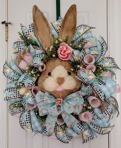 a wreath that has a bunny in it