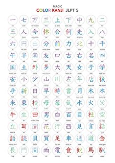 N5 Kanji Chart, Common Kanji, Kanji Radicals, N5 Japanese, Learn Japanese Hiragana, Learning Routine, Learn Japan, Jlpt N5, Writing Editing N4 Kanji Chart, N5 Kanji Chart, Common Kanji, Colors In Japanese, Learn Japanese Hiragana, N5 Japanese, Learning Routine, Jlpt N5