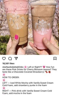 two people holding up drinks in their hands with the caption's description below