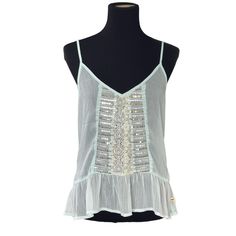 Nwt Cute Hollister Sheer Aqua Top With Sequins And Lace. Sz M Adjustable Straps Approx Measurements 7” Strap (Shortest) 16.5” Pit To Pit 18” L Sheer Summer Top, Womens Boho Tops, Flower Print Blouse, Sheer Floral Top, Flare Long Sleeve, Grey Blouse, Layered Tops, Floral Print Tops, Hollister Tops