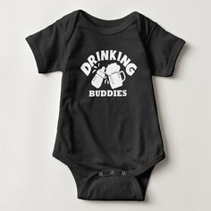 Drinking Buddies Funny Father and Son Baby Bodysuit, Infant Boy's, Size: Newborn, Black Gender: male. Firefighter Love, Personalized Baby Clothes, Japan Outfit, Gamer Shirt, Drinking Buddies, Football Baby, Baby Penguins, Original Clothes, Baby Games