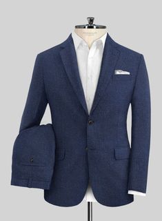 Give your wardrobe a luxurious hint with our Italian Brandy Blue Linen suit. Crafted from linen, the ultra fine range of our pure linen suits are created to ensure unparalleled comfort. Wear it with a white shirt and black shoes to seal the ensemble.  Look Includes  Italian Brandy Blue Linen Fabric  Two Button Jacket Style  Notch Lapel   Horn Royal Black  Buttons  Single Vent  Three Cuff Buttons  Two Welted Back Pockets on Trousers   Click 'Customize Now' to modify the look if needed.   Lining: Viscose; Dry Clean. Linen Suit With Suit Collar For Office, Office Linen Suits With Suit Collar, Office Linen Suit With Suit Collar, Linen Business Suits With Single Button, Linen Suits With Pressed Crease For Business Casual, Linen Suit With Pressed Crease For Business Casual, Business Casual Linen Suits With Pressed Crease, Single Button Linen Business Suits, Linen Single Button Business Suits