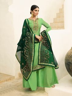 Buy Wedding Salwar Suit Online in Discounted Price At Siya Fashion. #ethnicwear #indianethnic #womenswear Sharara Style, Designer Palazzo, Wedding Salwar Suits, Cotton Salwar Kameez, Pakistani Suit, Salwar Suits Online, Alphabet Wallpaper, Designer Salwar Suits