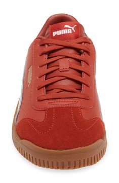 Show off skate-inspired style in this colorblock sneaker constructed with a bike-stitched toe, lightly padded collar and textured rubber sole. Synthetic upper and lining/rubber sole   Imported   Puma has received the Fair Labor Association accreditation, which signifies that the company has effective systems and procedures in place to successfully uphold fair labor standards throughout its supply chains, including strategies and tools to address and improve working conditions University Red Leather Skate Shoes With Rubber Sole, University Red Sporty Skate Shoes With Rubber Sole, Sporty University Red Skate Shoes With Rubber Sole, University Red Sporty Sneakers For Skateboarding, Sporty University Red Sneakers For Skateboarding, University Red Skate Shoes With Rubber Sole, Sporty Leather Skate Shoes With Puma Logo, Red Leather Puma Sneakers, University Red Sporty Skate Shoes With Cushioned Footbed