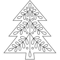 a christmas tree is shown in the shape of a stylized line art style, with leaves and berries on it