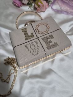 Dimensions: length 20cm/8" height 14cm/6" width 4cm/2" countryside wedding,thank you gift,holiday gift Design Love Women's Bag, Shiny Embroidered Bag, Beige Suede Women's Bag. Bag with Detachable Chain, Handmade Bag with Sparkling Handle. Offering a harmonious blend of elegance and charm, our Design Love women's bag is a testament to excellent craftsmanship. A soft beige suede upper embellished with shimmering embroidery exudes timeless elegance. Its removable chain offers versatility, allowing