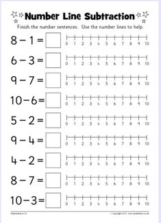 the number line subtraction worksheet