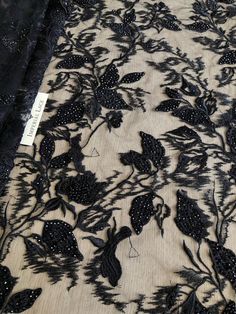 Black beaded lace fabric, Black 3D lace, 3D, French Lace, Wedding Lace, Veil lace, Lace for dress, Embroidered lace, Lace by the yard M00163 Lace Black Dress, Black Lace Fabric, Beaded Lace Fabric, Wedding Lace, Net Fabric, Fabric Black, 3d Flowers, Chantilly Lace, Embroidery Fabric