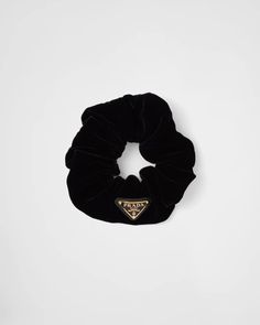 Prada Hair Clip, Brass Accessories, Beauty Brushes, Velvet Scrunchie, Velvet Headband, Triangle Logo, Women Essentials, Hair Elastics, Nylon Headbands