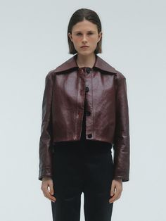 Composition : SHELL: LAMBSKIN LEATHER LINING: % by POLYESTER 100Country of Origin : Republic of Korea Fitted Burgundy Leather Jacket For Work, Burgundy Leather Jacket For Spring Workwear, Lambskin Leather, Jackets & Coats, Composition, Clothes For Women, The Originals, Leather, Clothes