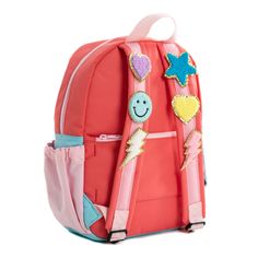 Our new Sport backpack featuring Becco's patent pending hook & loop design allows your child to continually create a unique and fun look! Mix and match or trade patches with a friend. Patches sold separately. Dimensions: 15.00" H x 11.00" W x 4.75" Reinforced base for durability Two interior pockets Travel sleeve with zipper pocket Water bottle holder Loop straps for added customization Playful Pink Backpack For Everyday Use, Playful Pink Softback Backpack, Pink Adjustable Backpack For Back To School, Adjustable Pink Backpack For Back To School, Fun Pink Backpack For Playtime, Fun Playtime Standard Backpack, Pink Backpack For Playtime, Pink Standard Backpack For Playtime, Fun Everyday Standard Backpack