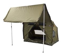 a tent with the door open on top of it