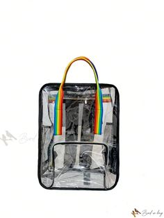 Bird in Bag - Stylish Transparency: Elegant PVC Clear Backpack for Women Black Backpack With Clear Strap, Multicolor Bags With Clear Strap For Everyday Use, Multicolor Bags With Clear Strap, Backpack With Clear Strap For Everyday Use, Everyday Use Backpack With Clear Strap, Everyday Backpack With Clear Strap, Everyday Bags With Clear Strap For Back To School, Everyday Clear Strap Bags For Back To School, Travel Backpack With Clear Strap