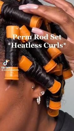 Natural Hair Perm Rods, Roller Set Natural Hair, Perm Rod Set, Quick Natural Hair Styles, Perm Rods, 4c Natural, 4c Natural Hair, Heatless Curls