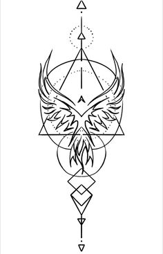 an image of a bird with wings on it's back and arrows in the middle