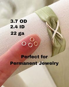 These are the perfect size for slightly larger chains, durable gauge jumprings for permanent jewelry. Quantity 50 Open Jumprings Dimensions: 2.4mm ID (inner diameter) 3.7mm OD (outer diameter) 22 Gauge Tiniest version: https://www.etsy.com/listing/1301171403/set-of-50-x-tiniest-jumprings-sterling? Find more charms in my supply shop: ImprintedSupplies.etsy.com Find complete ready to gift personalized jewelry in my main shop: ImprintedMemories.etsy.com Due to the small size of these are not suitab Charm Bar, Jewelry Making Business, Saving Techniques, Money Saving Techniques, Permanent Jewelry, Jewelry Connectors, Infinity Jewelry, Jewelry Chain, Hand Of Fatima