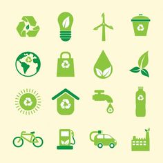 green eco icons are shown here in this image, there is no image to describe