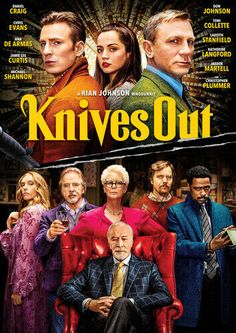 the poster for knives out starring actors