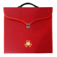 Past High Priest Chapter Apron Case - Red Leather MM Red Satchel Laptop Bag, Red Rectangular Laptop Bag For Daily Use, Red Rectangular Satchel For School, Red Satchel Laptop Bag For Daily Use, Red Rectangular Briefcase For Formal Use, School Satchel Briefcase With Laptop Sleeve, School Briefcase With Laptop Sleeve And Satchel Shape, Red Rectangular Travel Case, Red School Bag With Luggage Sleeve