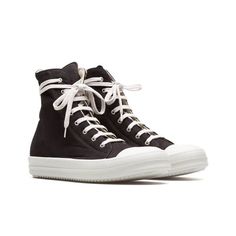 Rick owens drkshdw high top sneakers from the f / w2020-21 collection in black these sneakers represent a classic of the rick owens drkshdw collections. the high top sneaker here in black features a cotton upper a tpu sole and leather toe. rick owens drkshdw low top sneakers are a made in italy.   - high top sneakers  - laces   - tpu sole   - composition: 100% cotton   - lining: 100% cotton   - toe: 100% calf skin   - sole: 100% thermoplastic polyurethane  - made in italy   - code: du20f1800 twp Rick Owens Dark Shadow, Rick Owens Ramones, Rick Owens Shoes, Rick Owens Sneakers, Rick Owens Drkshdw, High Sneakers, Black Milk, Ramones, Lacing Sneakers