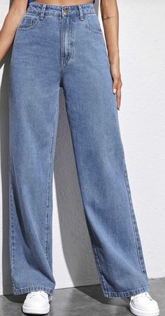 Wide Leg Jeans Outfit, Womens Trendy Dresses, High Rise Wide Leg Jeans, Korean Casual Outfits, Trendy Fashion Tops