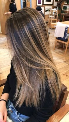 Asian Balayage, Hair Asian, Gorgeous Hair Color, Brown Hair With Blonde Highlights, Hair Ombre, Hair Color Light Brown, Brown Hair Balayage, Long Brown Hair, Balayage Brunette